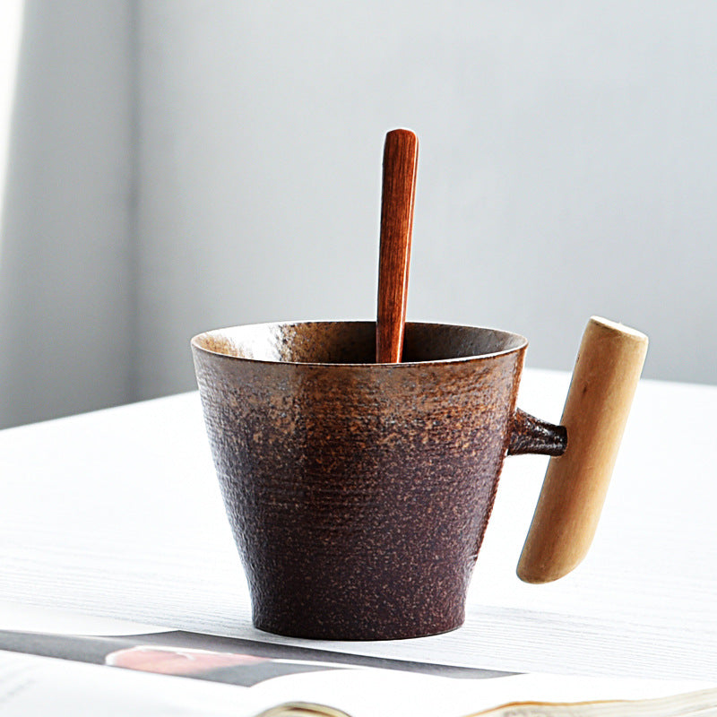 Retro Wooden Handle Mug