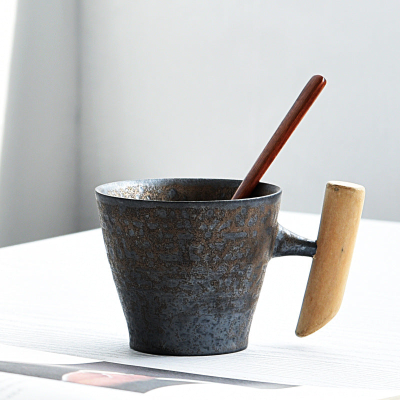 Retro Wooden Handle Mug