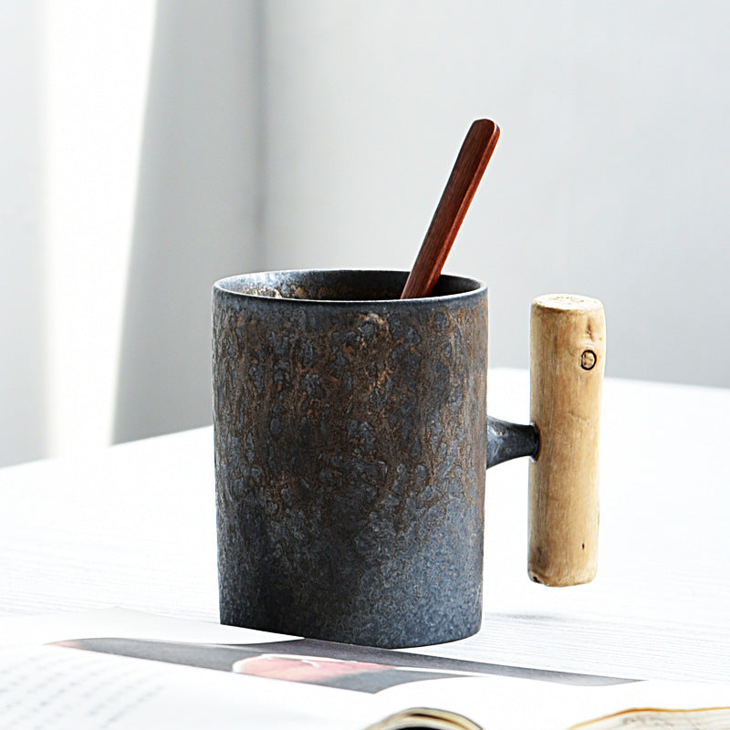 Retro Wooden Handle Mug