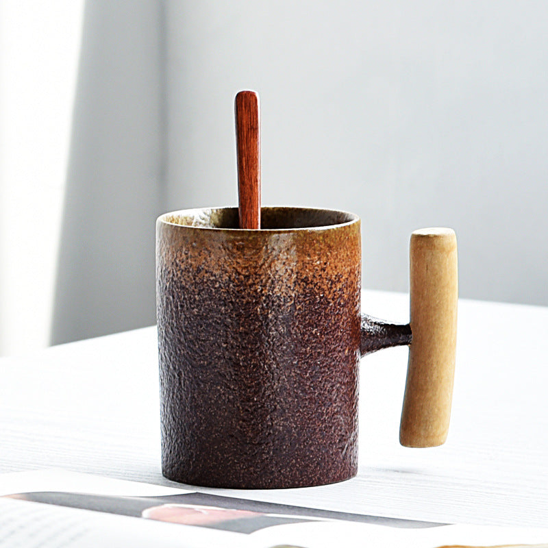 Retro Wooden Handle Mug