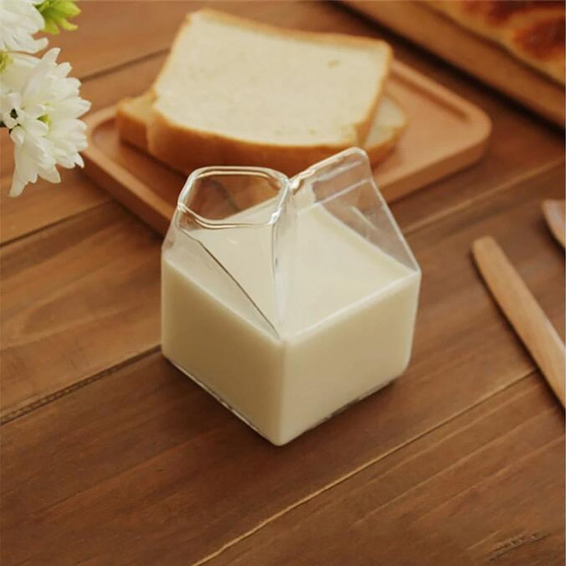 Milk Carton Glass Container