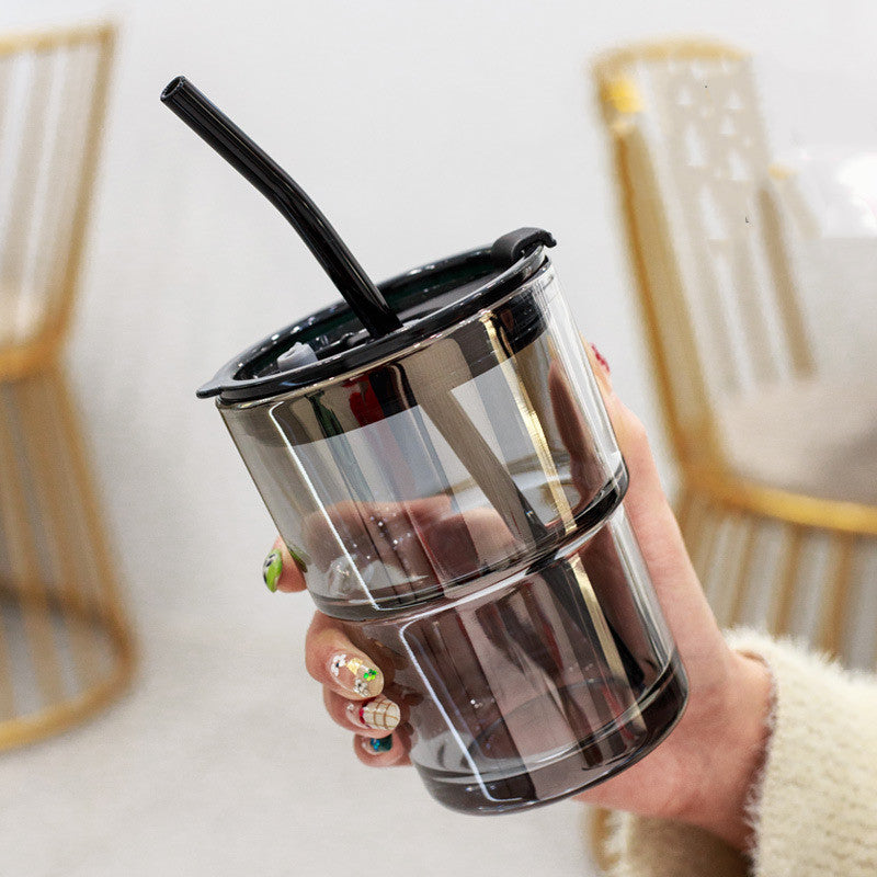 Lux Glass Tumbler with Lid & Straw