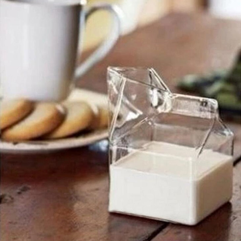 Milk Carton Glass Container