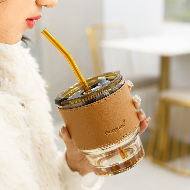 Lux Glass Tumbler with Lid & Straw