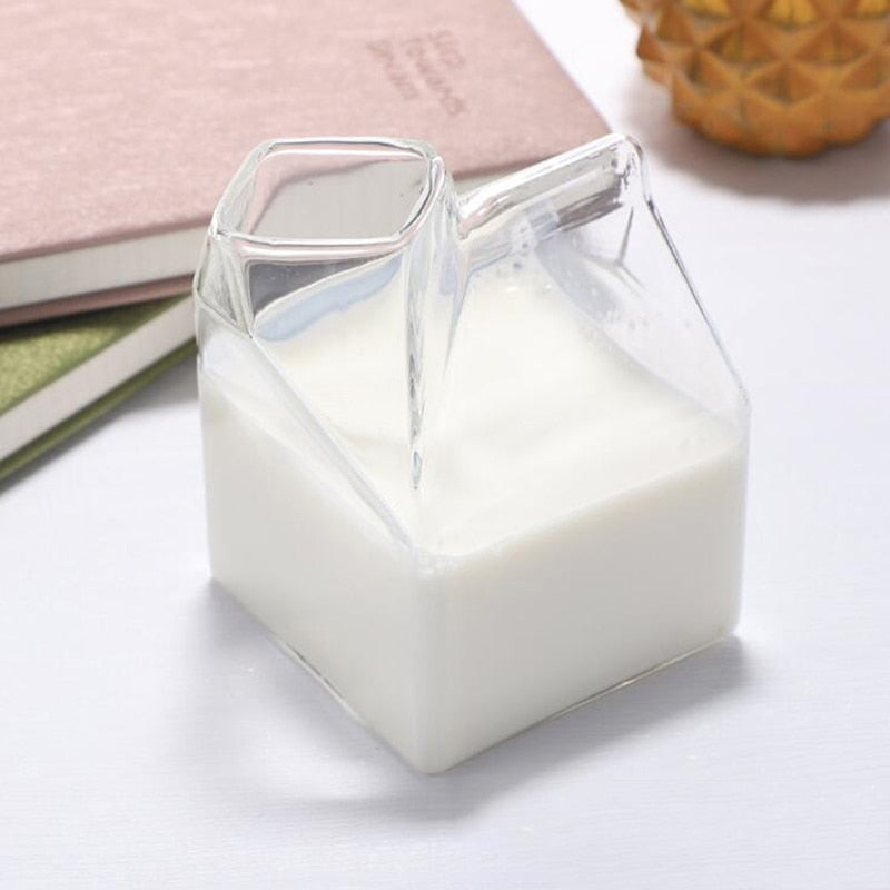 Milk Carton Glass Container